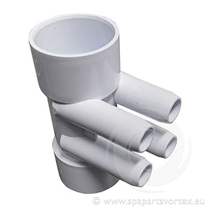 Water Manifold 2 Inch Socket x 2 Inch Socket x 3/4 Inch SB (4PT)