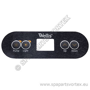 Wellis Control Panel Overlay - IN.K300 (1 Pump) With Logo - Black